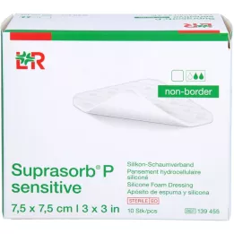 SUPRASORB P sensitive PU-V.mousse non-bor.7,5x7,5, 10 pces