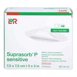 SUPRASORB P sensitive PU-V.mousse non-bor.7,5x7,5, 10 pces