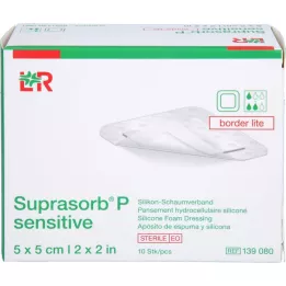 SUPRASORB P sensitive PU-V.bor.mousse lite 5x5cm, 10 pces