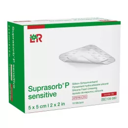 SUPRASORB P sensitive PU-V.bor.mousse lite 5x5cm, 10 pces