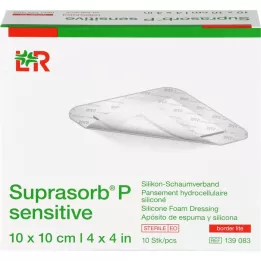 SUPRASORB P sensitive PU-V.bor.mousse lite 10x10cm, 10 pces
