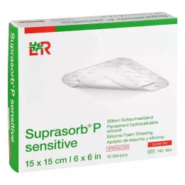 SUPRASORB P sensitive PU-V.bor.mousse lite 15x15cm, 10 pces