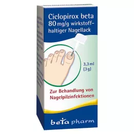 CICLOPIROX beta 80 mg/g vernis à ongles, 3.3 ml