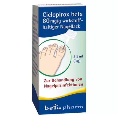 CICLOPIROX beta 80 mg/g vernis à ongles, 3.3 ml