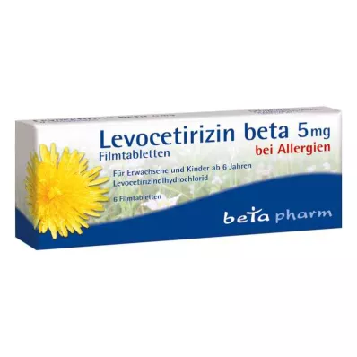 LEVOCETIRIZIN beta 5 mg comprimés pelliculés, 6 pc LEVOCETIRIZIN beta 5 mg comprimés pelliculés, 6 pc