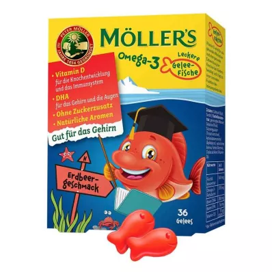 Möller`s Omega-3 Jelly Fish Comprimés à croquer à la fraise, 36 pc