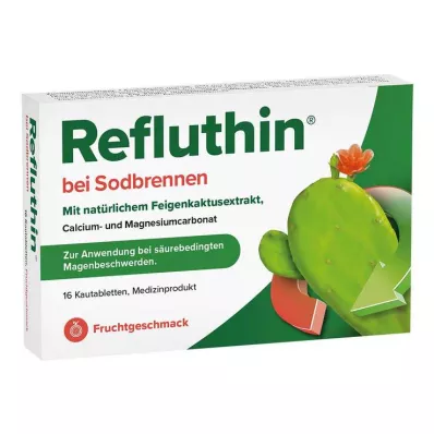 Refluthin pour les comprimés de fruits à croquer de brûlures destomac, 16 pc