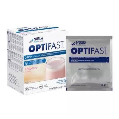 Boisson maison Optifast en poudre de fraise, 8X55 g