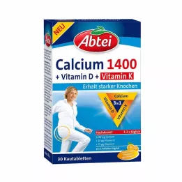 ABTEI Calcium 1400+Vitamines D3+K à croquer, 30 comprimés