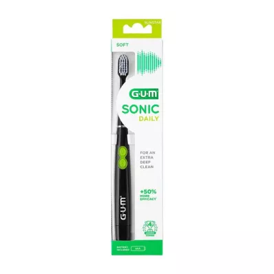 GUM SONIC DAILY Brosse à dents sonique noire, 1 pc