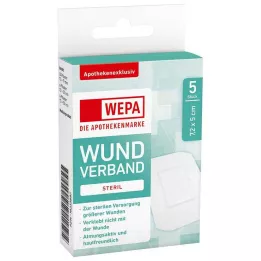 WEPA Pansement 7,2x5 cm stérile, 5 pces
