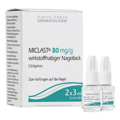 Vernis à ongles actif Miclast 80 mg/g, 2X3 ml