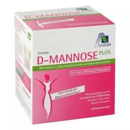 D-MANNOSE PLUS 2000 mg Bâtonnets avec vitamines et minéraux, 60X2.47 g