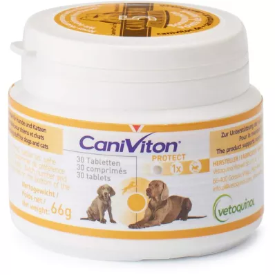 CANIVITON Comprimés alimentaires ergonomiques Protect pour chiens/chats, 30 comprimés