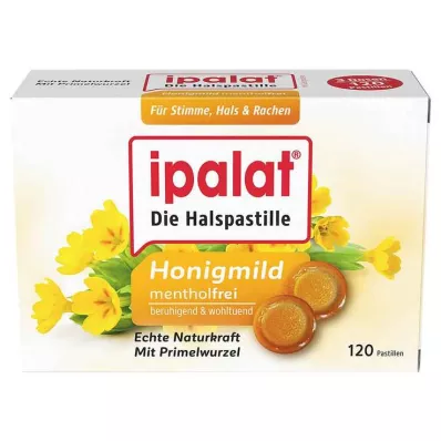 IPALAT Pastilles pour la gorge au miel, sans menthol, fraîches, 120 pces