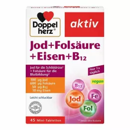 DOPPELHERZ Comprimés diode+acide folique+fer+B12, 45 comprimés