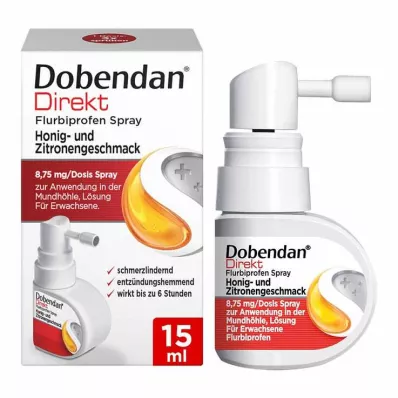 Dobendan® Direct Flurbiprofène Spray Miel & Arôme Citron, 15 ml Dobendan® Direct Flurbiprofène Spray Miel & Arôme Citron, 15 ml