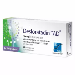 DESLORATADIN TAD 5 mg Comprimés pelliculés, 20 pièces