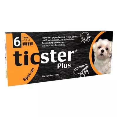 TICSTER Plus Spot-on Lait pour application cutanée pour chien 4-10kg, 6X1.2 ml