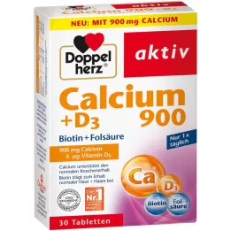 DOPPELHERZ Comprimés de Calcium 900+D3, 30 comprimés
