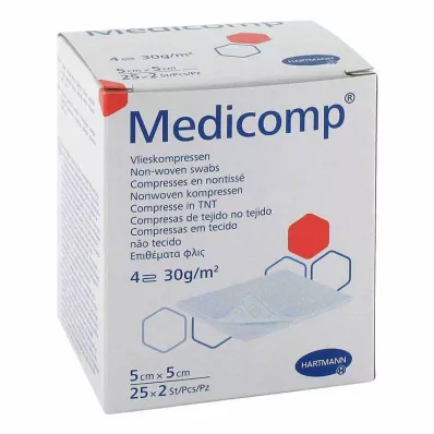 Medicomp polaire comp.sterile 5x5 cm 4 plis, 25x2 pc Medicomp polaire comp.sterile 5x5 cm 4 plis, 25x2 pc