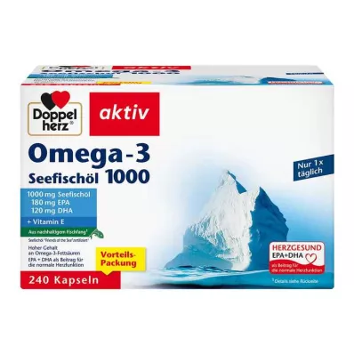 DOPPELHERZ Huile de poisson de mer oméga-3 1000 gélules, 240 pc