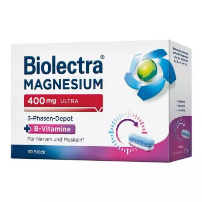 Biolectra Magnésium 400 mg dépôt ultra 3 phases, 30 pc