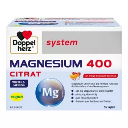 DOPPELHERZ Magnésium 400 Citrate system granulés, 60 pc