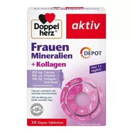 DOPPELHERZ Femmes Minéraux+Collagène Dépôt, 30 Comprimés