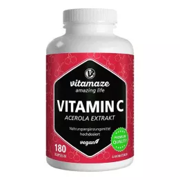 VITAMIN C 160 mg Extrait dacérola pur, gélules végétaliennes, 180pcs