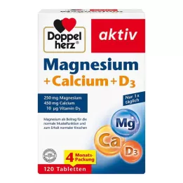 DOPPELHERZ Comprimés de Magnésium+Calcium+D3, 120 comprimés
