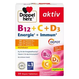 DOPPELHERZ Comprimés B12+C+D3 Depot aktiv, 30 pc
