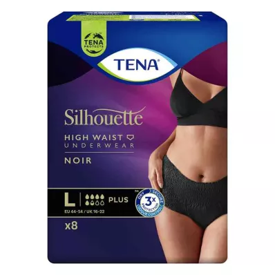TENA SILHOUETTE plus L noir, 8 pcs