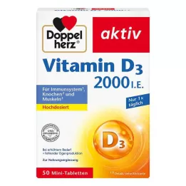 DOPPELHERZ Comprimés de vitamine D3 2000 I.U., 50 pc