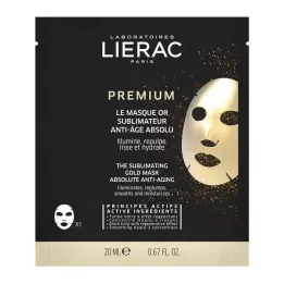LIERAC Masque perfecteur premium en tissu doré, 1X20 ml