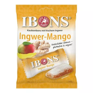 IBONS Sachet de bonbons à mâcher au gingembre et à la mangue, 92 g