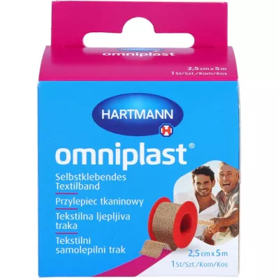 OMNIPLAST Pansement de fixation textile 2,5 cmx5 m OTC, 1 pc