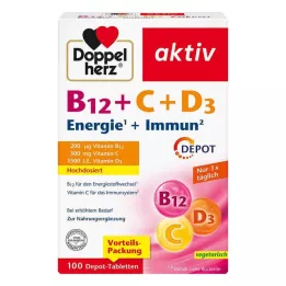 DOPPELHERZ Comprimés B12+C+D3 Depot actif, 100 pc