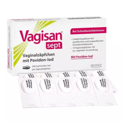 VAGISAN sept suppositoires vaginaux à la povidone iodée, 10 pces VAGISAN sept suppositoires vaginaux à la povidone iodée, 10 pces