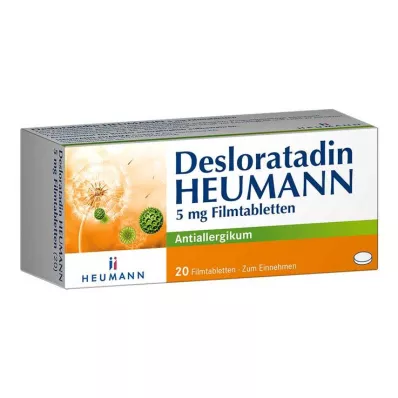 Desloratadine HEUMANN 5 mg comprimés pelliculés, 20 pc Desloratadine HEUMANN 5 mg comprimés pelliculés, 20 pc