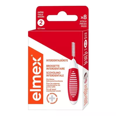 ELMEX Brosses interdentaires ISO Gr.2 0,5 mm rouge, 8 pces