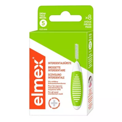 ELMEX Brosses interdentaires ISO Gr.5 0,8 mm vert, 8 pces