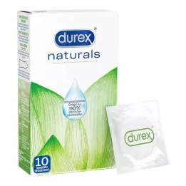 DUREX naturals Préservatifs avec gel lubrifiant à base deau, 10 pces