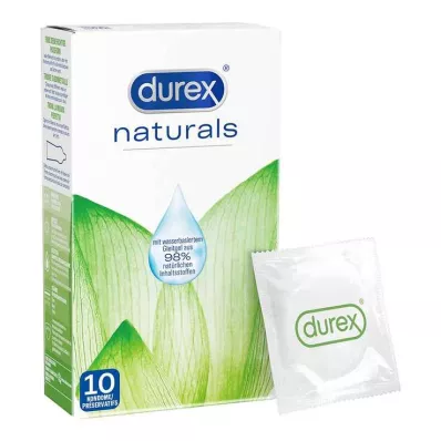 Préservatifs Durex naturals avec lubrifiant à base deau, 10 pièces