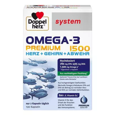 DOPPELHERZ Gélules Oméga-3 Premium 1500, 120 gélules