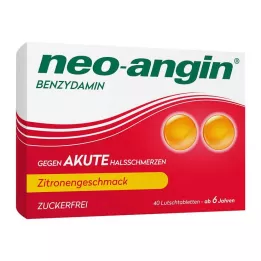 NEO-ANGIN Benzydamine Maux de gorge aigus au citron, 40 pces