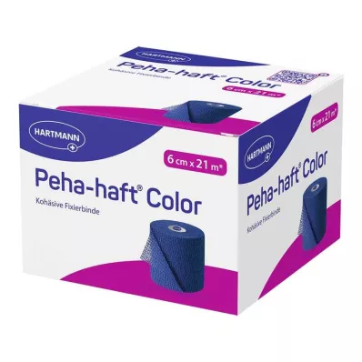 Peha-Haft Bandage de fixation Color sans latex 6 cmx21 m bleu, 1 pièce