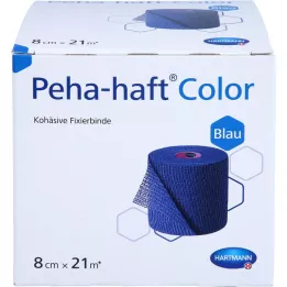 PEHA-HAFT Bande de fixation Color sans latex 8 cmx21 m bleu, 1 pc
