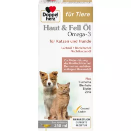 DOPPELHERZ pour animaux Peau&amp;Huile pour pelage de chiens/chats, 250 ml