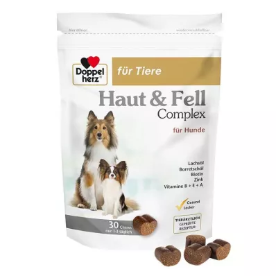 DOPPELHERZ pour animaux Peau&amp;Fourrure Compl.Chews pour chiens, 30pcs